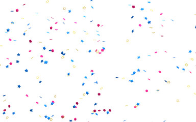 Realistic Golden Confetti and serpentine explosion For The Festival Party Ribbon Blast Carnival Elements Or Birthday Celebration

