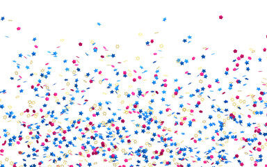 Realistic Golden Confetti and serpentine explosion For The Festival Party Ribbon Blast Carnival Elements Or Birthday Celebration

