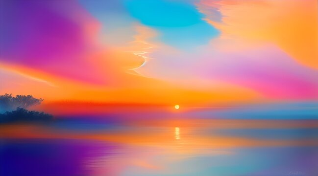 "Embrace of the Dawn" The essence of hope and new beginnings.  An abstract display of sunrise colors that blend together perfectly.  Let the vibrant shades blend together naturally.  It is a symbol 