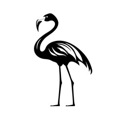 flamingo silhouette isolated on white