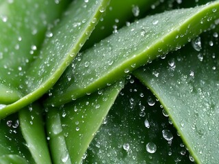 water drops on green leaf