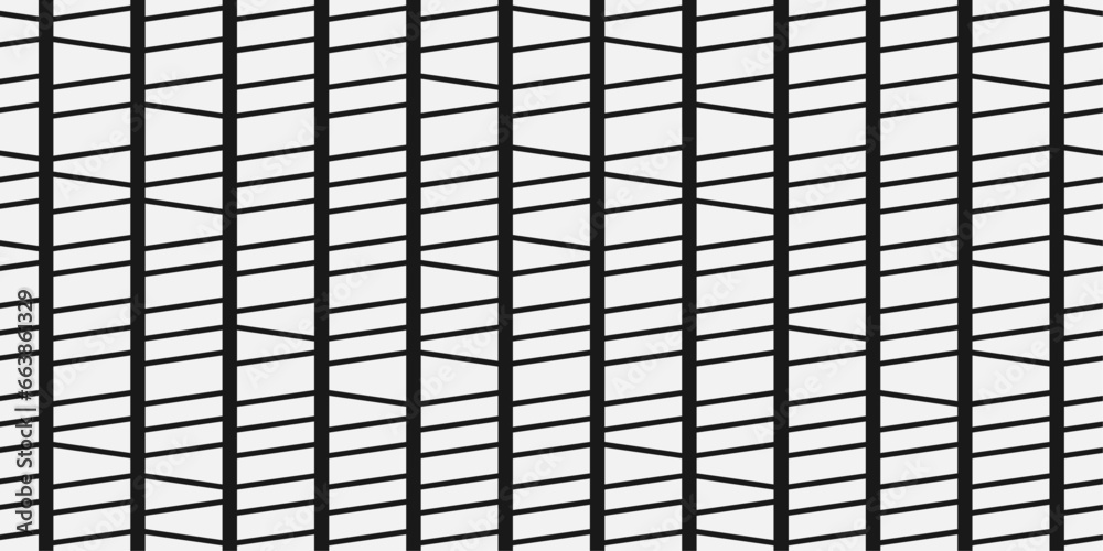 Poster Seamless pattern of columns divided diagonally along their entire length. Abstract monochrome and stylish pattern.