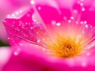 Obraz premium close up of a pink flower rain droplets