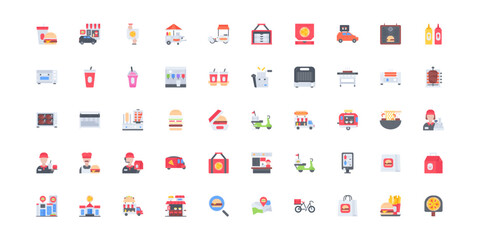 Fototapeta premium fast food icon set