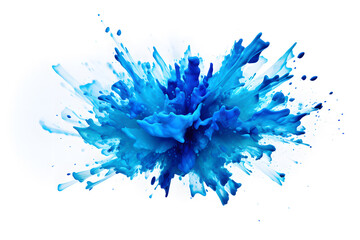 Naklejka premium Blue powder explosion isolated on white background 