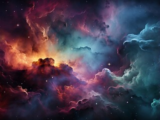 Beautiful space and nebula wallpaper generative ai