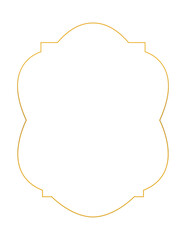 Elegant White Banner Gold Border Frame Transparent Background