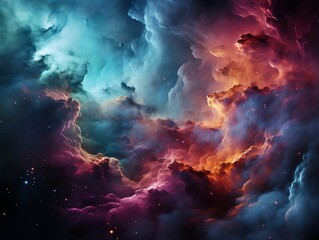 Beautiful space and nebula wallpaper generative ai