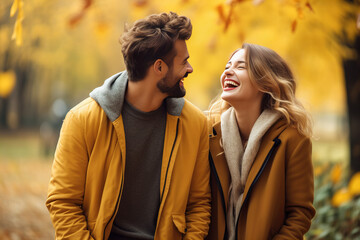 Fototapeta premium Loving Mature Couple In Autumn Countryside