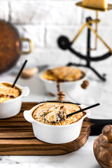 Fish pies, mini pies, cocotte pies, portioned pies