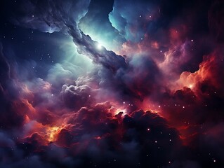 Fototapeta premium Beautiful space and nebula wallpaper generative ai