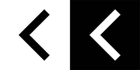 chevron-left icon. Black icon. Black line icon. Business icon.