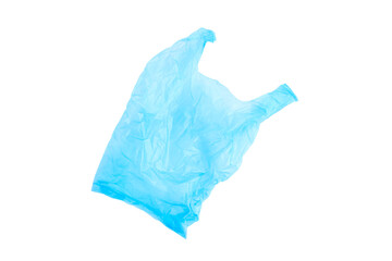Obraz premium Blue plastic bag isolated on white background, Empty blue plastic bag