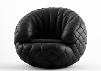 Stylish black soft leather chair