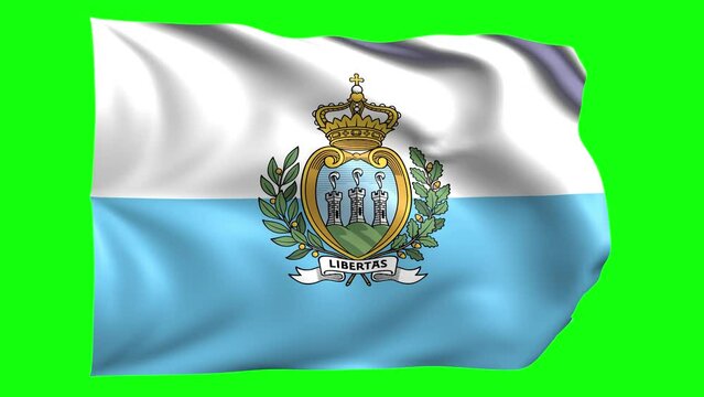 San Marino animated flag on green screen