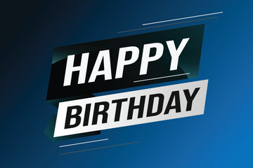 happy birthday word concept vector illustration with lines modern futuristic 3d style for landing page template web mobile app poster banner flyer background gift card coupon label wallpaper	