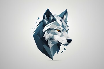 wolf face, created by ai generated - obrazy, fototapety, plakaty