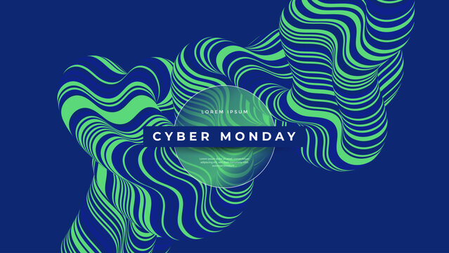 Cyber Monday Neon color Futuristic background. Vector