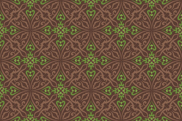 Spanish tile pattern vector seamless with floral ornaments. Portuguese azulejos ceramic, mexican talavera, italian sicily majolica design. Texture for kitchen wallpaper or bathroom flooring.