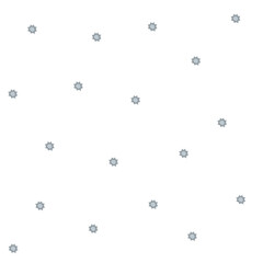 Navy blue snowflakes on a white background, in the style of delicate flowers and confetti-like dots