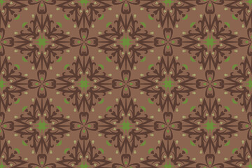 Spanish tile pattern vector seamless with floral ornaments. Portuguese azulejos ceramic, mexican talavera, italian sicily majolica design. Texture for kitchen wallpaper or bathroom flooring.