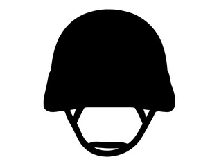 Military helmet silhouette vector art white background