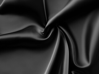 Fototapeta premium close up black silk fabric texture