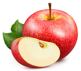 Red apple isolated on white background