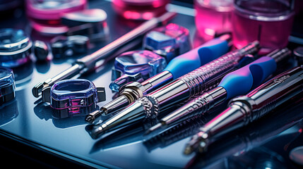 Modern Dentistry Equipment and Tools. Generative AI.