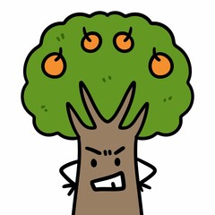 art illustration of cartoon tree