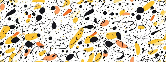 Fun playful trendy childish squiggly doodle drawing line art pattern. Seamless abstract chaotic ink pen or marker scribble texture backdrop. multi-colored bright illustration on white background - obrazy, fototapety, plakaty
