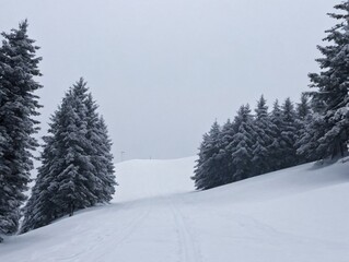 A Snow Covered Ski Slope