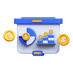 Finance analysis 3d render icon illustration