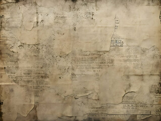 Newspaper unreadable grunge vintage old paper. High quality