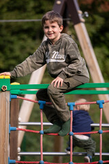 cute boy playing in the park