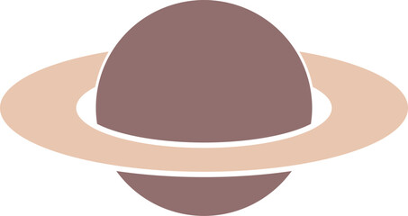 Simple Flat Saturn Planet Icon. Vector Image.