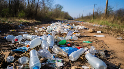 déchets humains dans la nature, plastiques et ordures ménagères