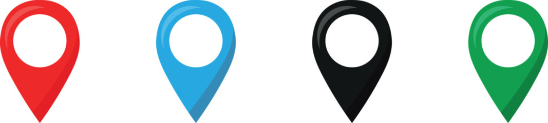 Set of map pin icons. Design can use for web and mobile app. Vector illustration