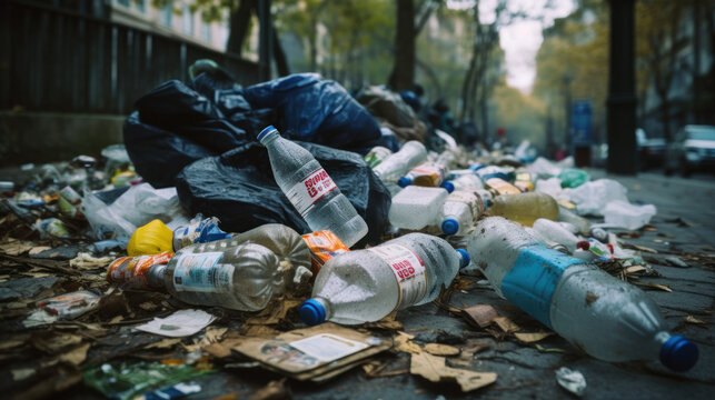 déchets humains dans la nature, plastiques et ordures ménagères