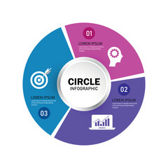 Vector Circle infographic. Template for cycle diagram, graph, presentation and round chart