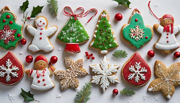 おしゃれできれいなクリスマスイメージのアイシングクッキー