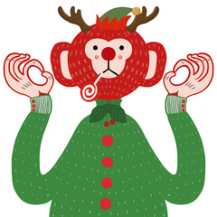christmas elf and reindeer