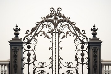 An iron gate with a clock on top, perfect for adding a touch of elegance and sophistication to any setting. 
