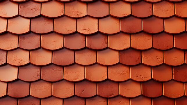 Terracotta clay roof tiles background.