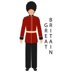 A man in a British folk retro costume. Culture and traditions of Great Britain. Illustration, vector