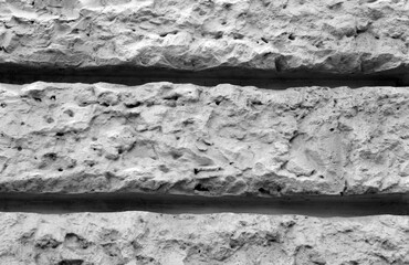 Brick wall texture. House wall pattern black and white photo, close view