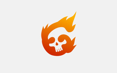 skull and fire letter G