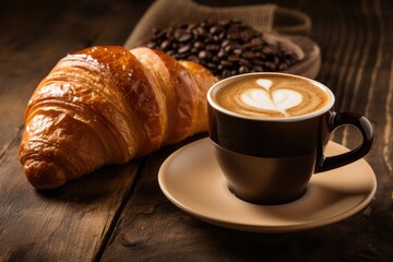 Coffee with a Tempting Croissant