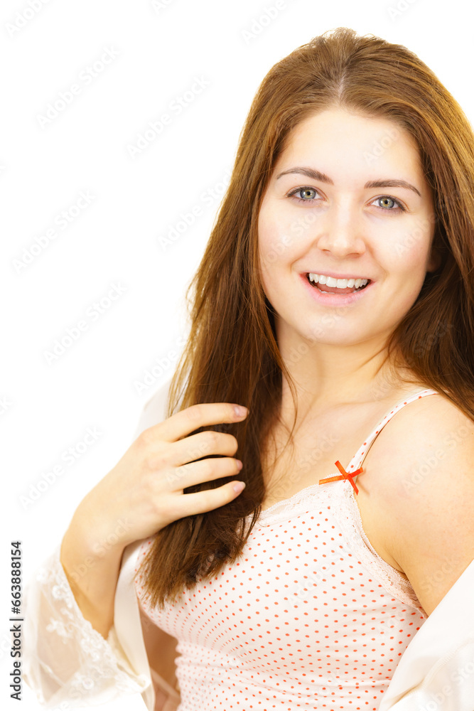 Poster Brunette girl without makeup