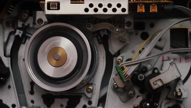 Old videocassette recorder 1980s-1990s. Vintage things. Life in 1980-1990. The concept of old things that were used before. 